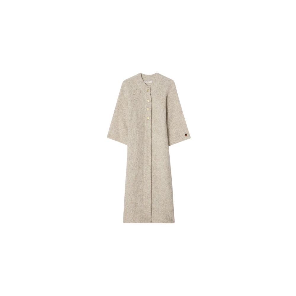 Busnel Fluffy Mohair Lang Vest Beige Dames