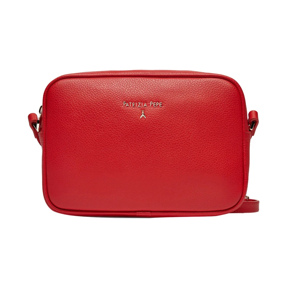 PATRIZIA PEPE Minimalistische Chic Leren Schoudertas Red Dames