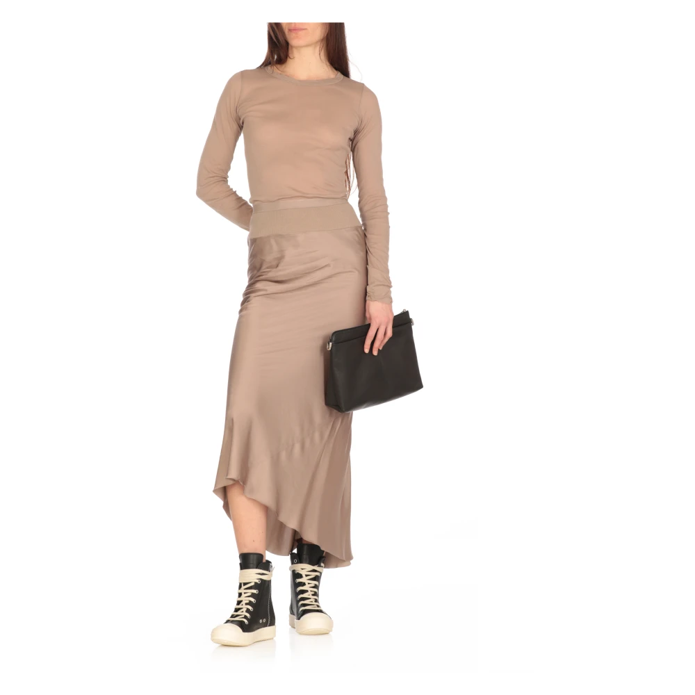 Rick Owens Beige Viscose Mix Elastische Taille Rok Beige Dames