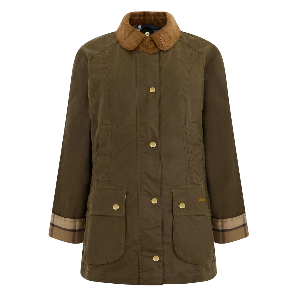 Barbour , Light Jackets, Female, Green, Xs, Jacket With Contrasting Collar