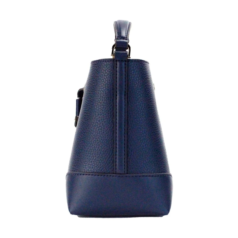 Michael Kors Navy Pebbled Leather Bucket Crossbody Tas Blue Dames