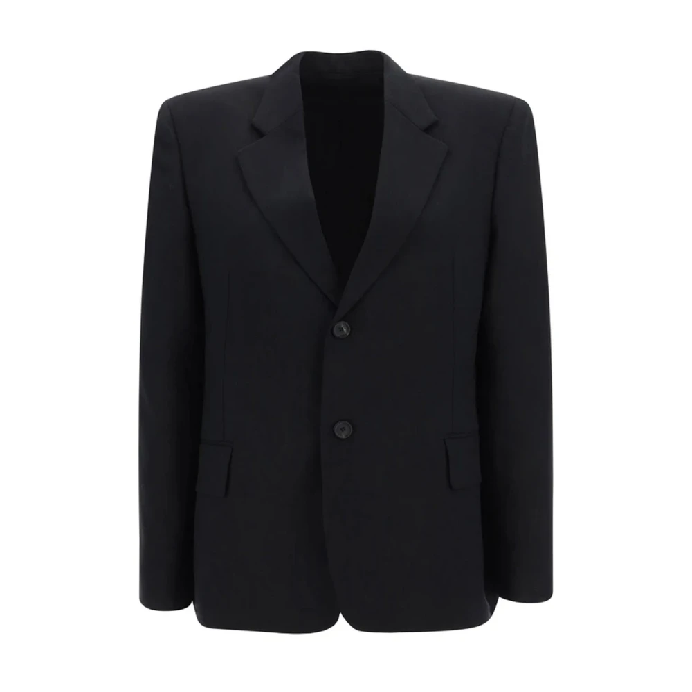Balenciaga Zwarte Wollen Jas Elegant Ontwerp Black Dames