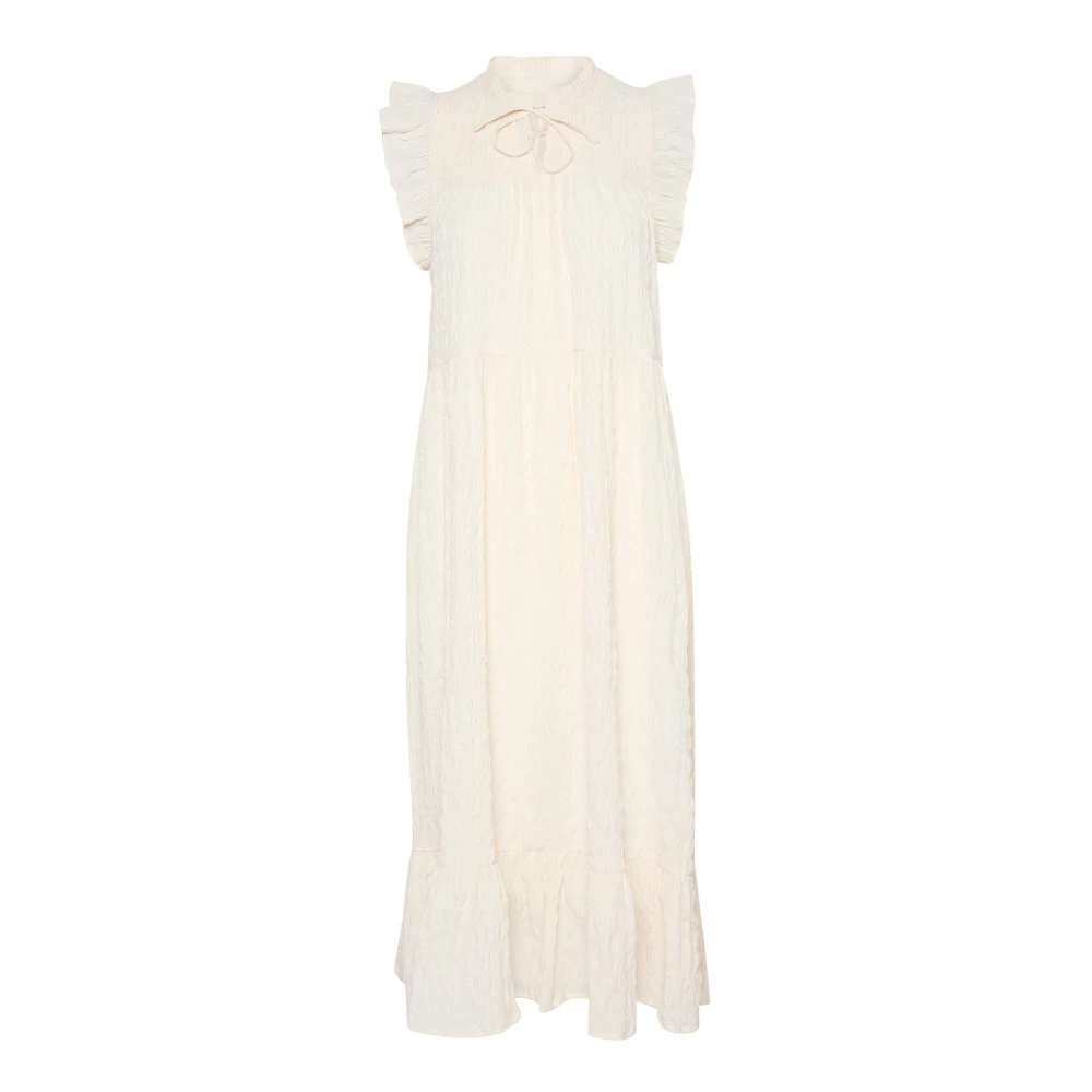 Part Two Beige Feminine Dress With Ruffle Details - Female - Midi Dresses - Xl - Dresses