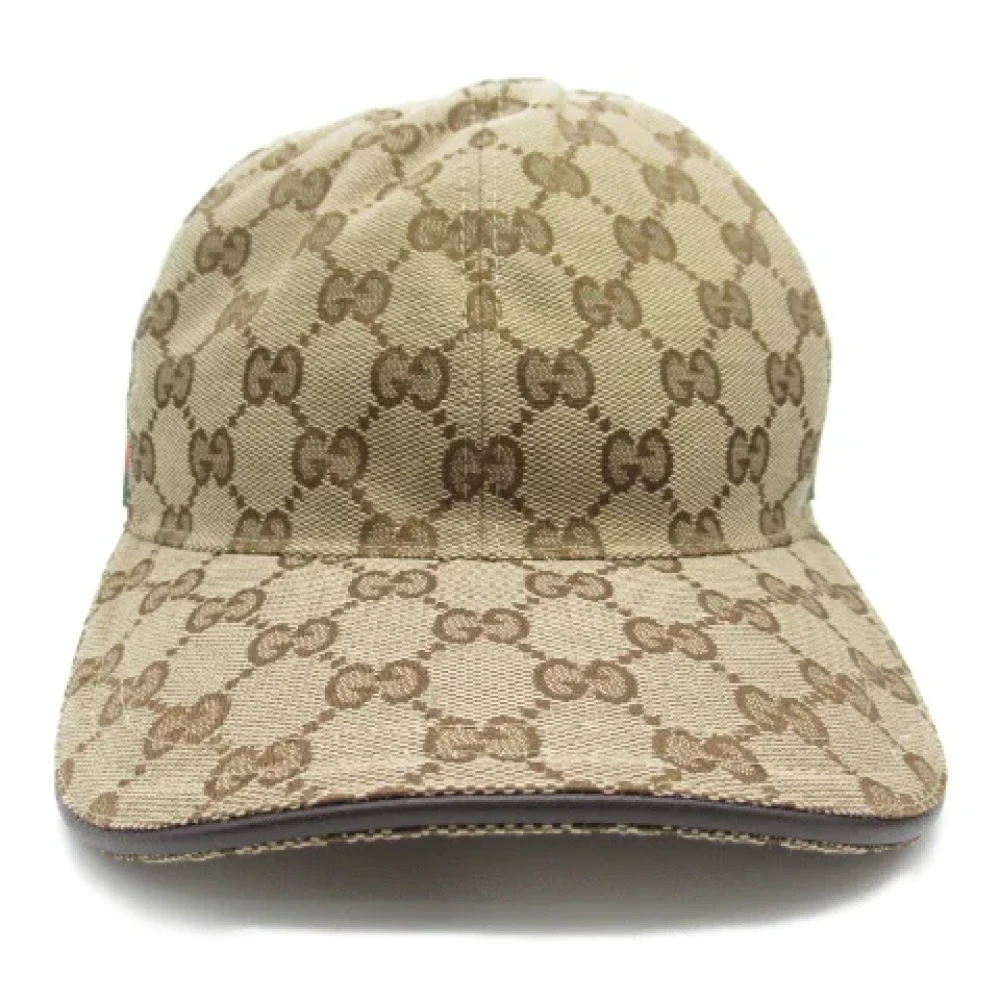 Gucci Vintage Pre-owned Canvas hats Beige Dames