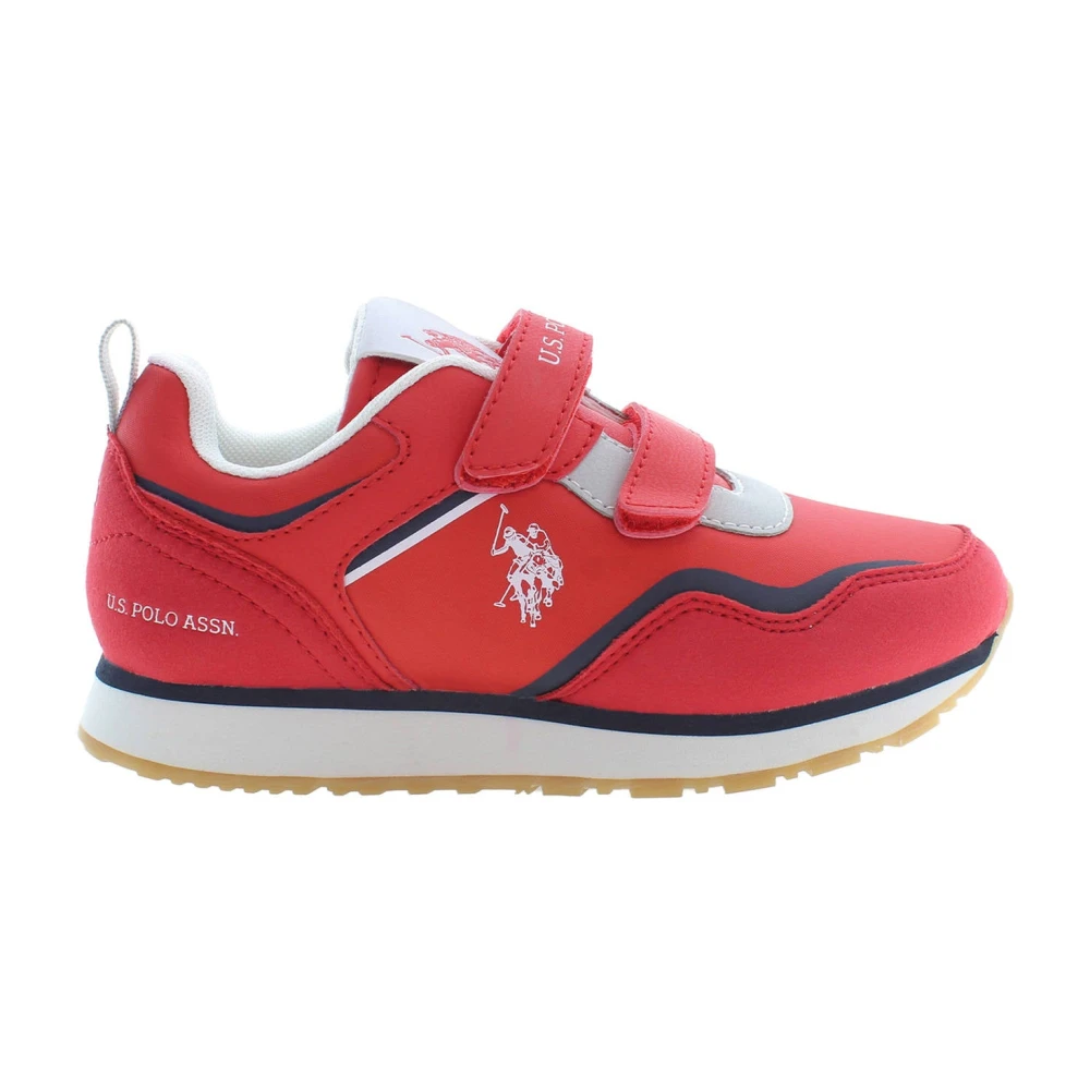 U.s. Polo Assn. Unisex Kids Red Kids Sneakers, 34 Eu, Kids Sports Shoes With Contrast Details