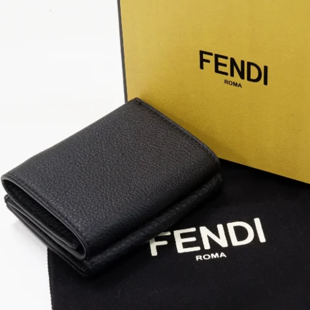 Fendi Vintage Pre-owned Leather wallets Black Dames