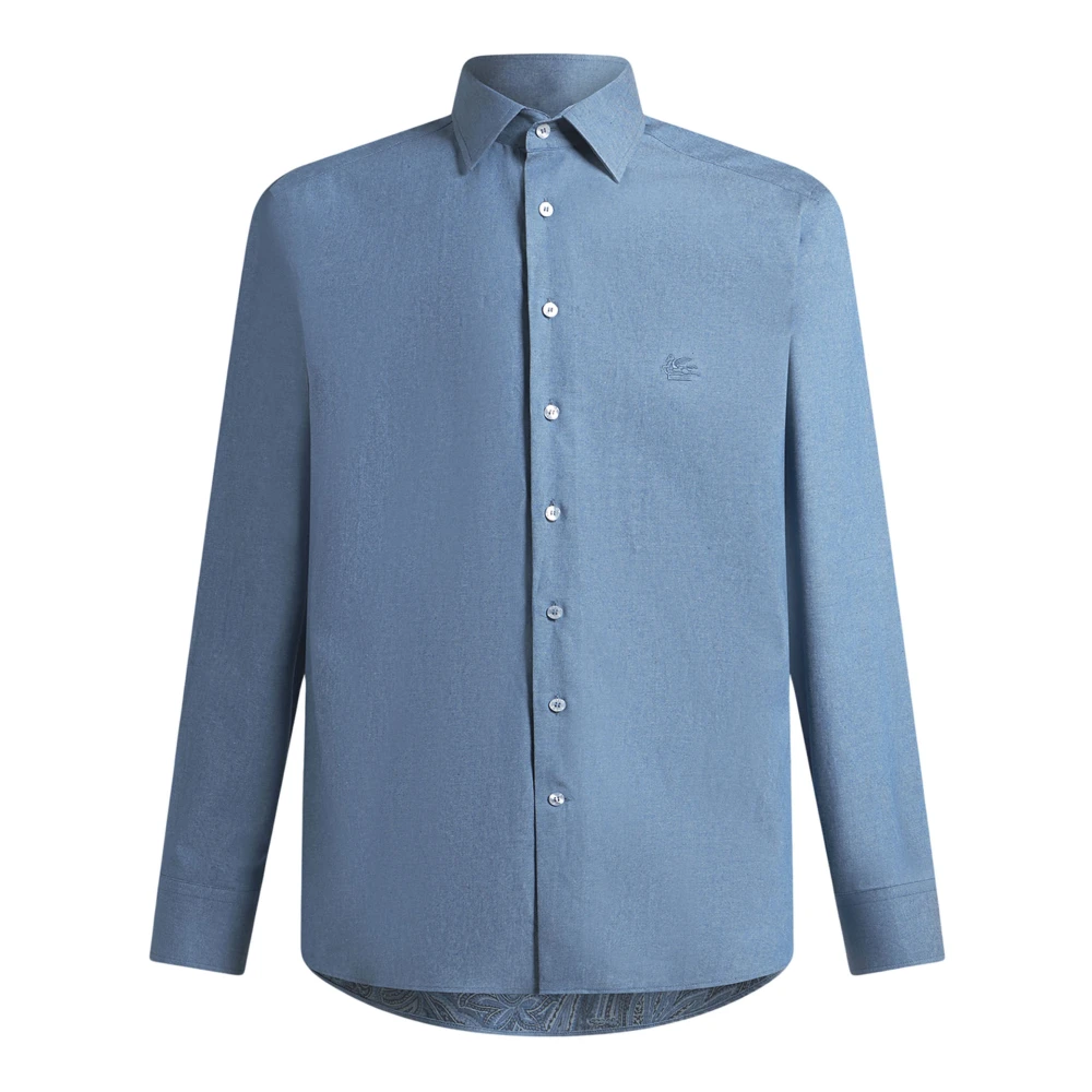 ETRO Heldere Blauwe Overhemd Elegante Stijl Blue Heren
