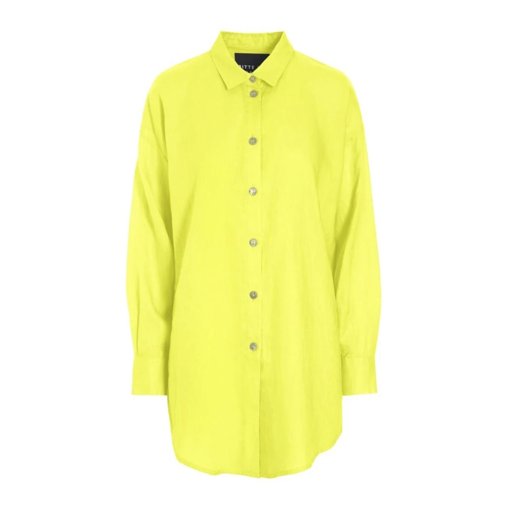 Bitte Kai Rand Airy Linen Overhemd Fluorite Green Yellow Dames
