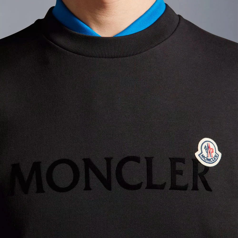 Moncler Logo Patch Sweatshirt Black Heren