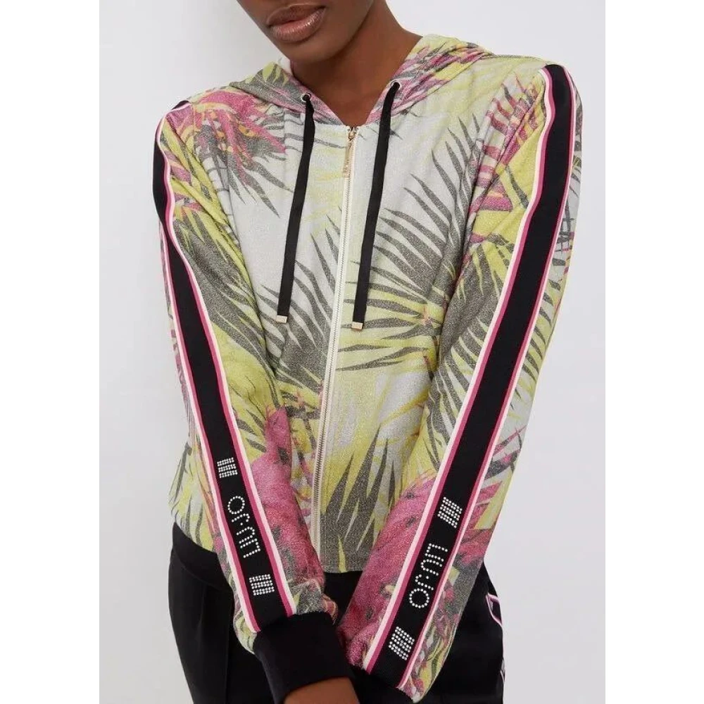 Liu Jo Jersey Viscose Sweater met All Over Print en Ritssluiting Multicolor Dames