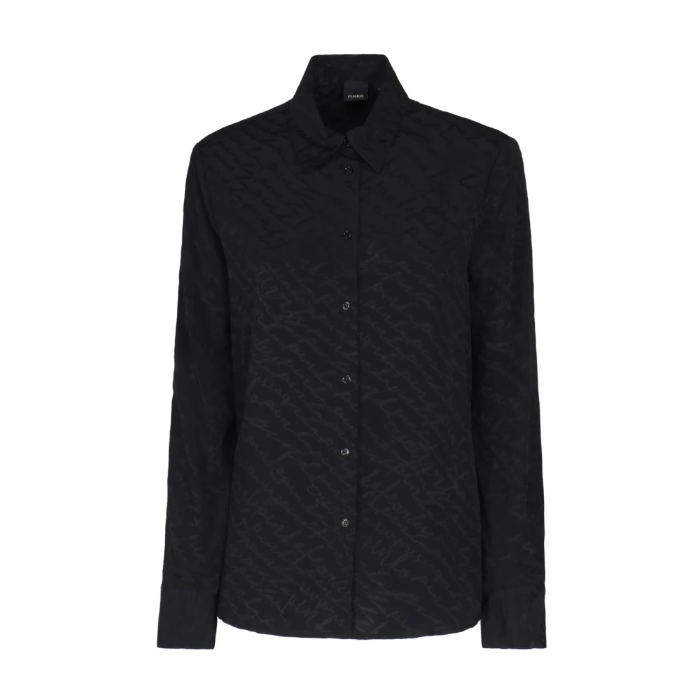 Pinko Women's Black Jacquard Pattern Shirt - Shirts - 2XS - Blouses & Shirts