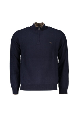 harmont-andamp-blaine-elegant-contrast-detail-half-zip-sweater