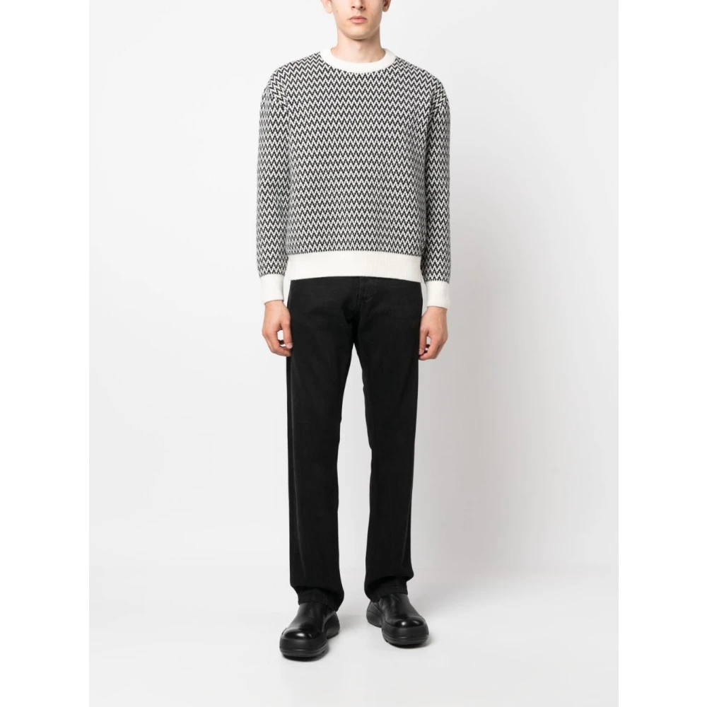 Lanvin Zwarte Gebreide Trui Black Heren