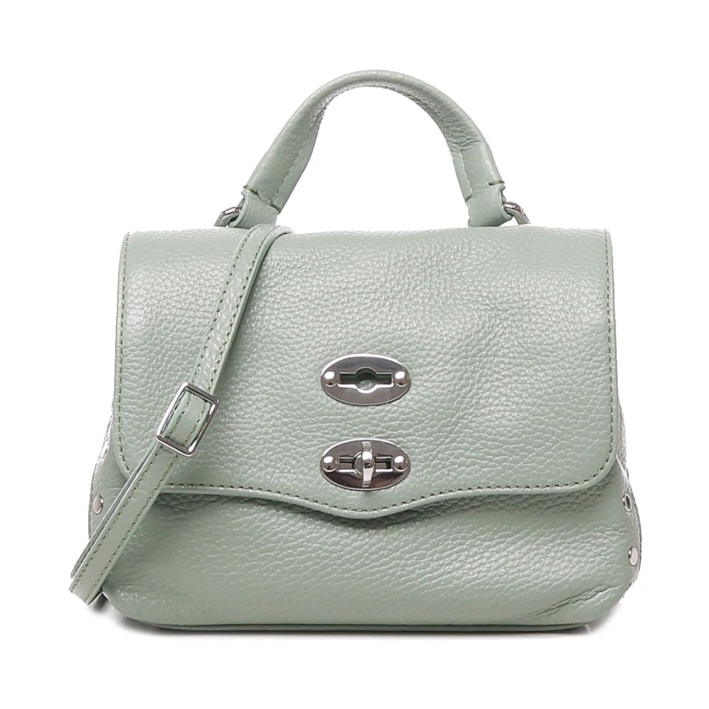 Zanellato Iconische Dubbele Sluiting Leren Tas Green Dames
