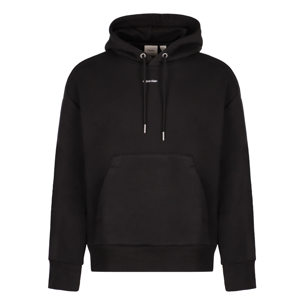 Calvin Klein Logo Hoodie Ribboorden Katoen Black Heren