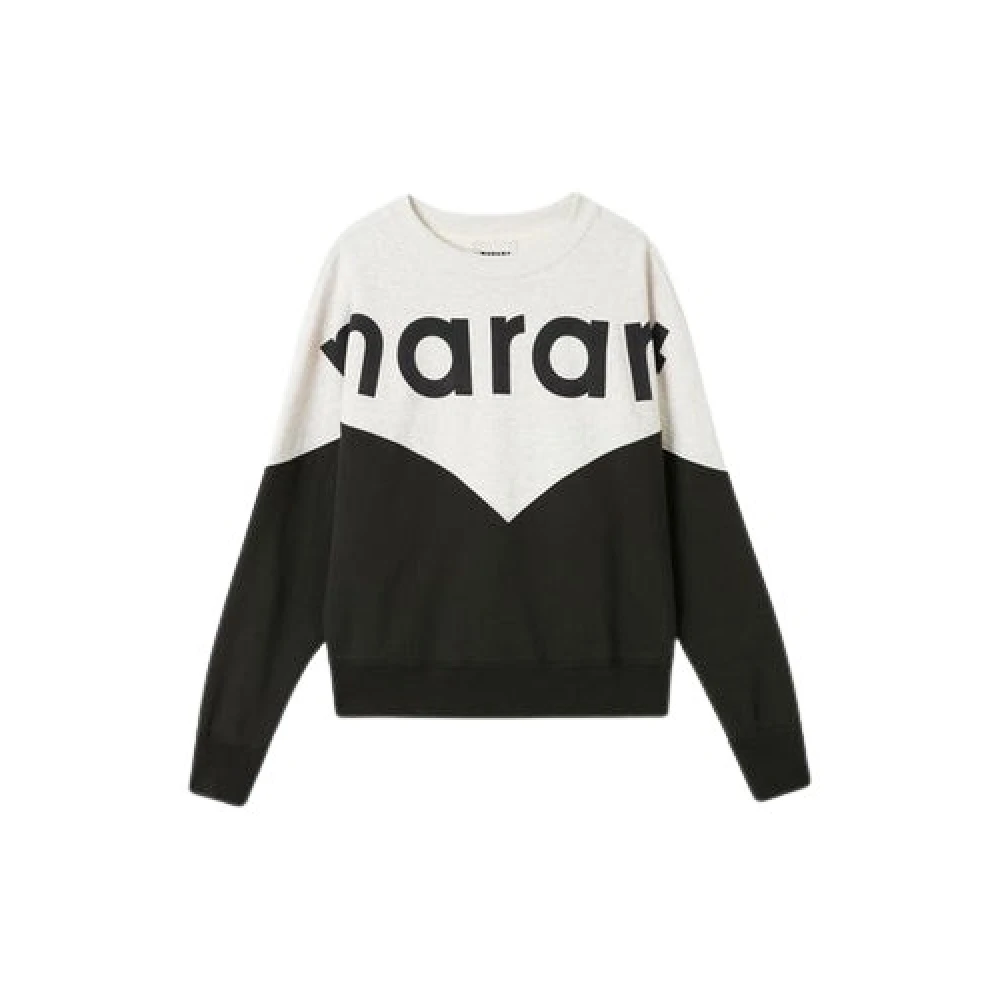 Isabel Marant Étoile Tweekleurige katoenen sweatshirt met lange mouwen Black Dames