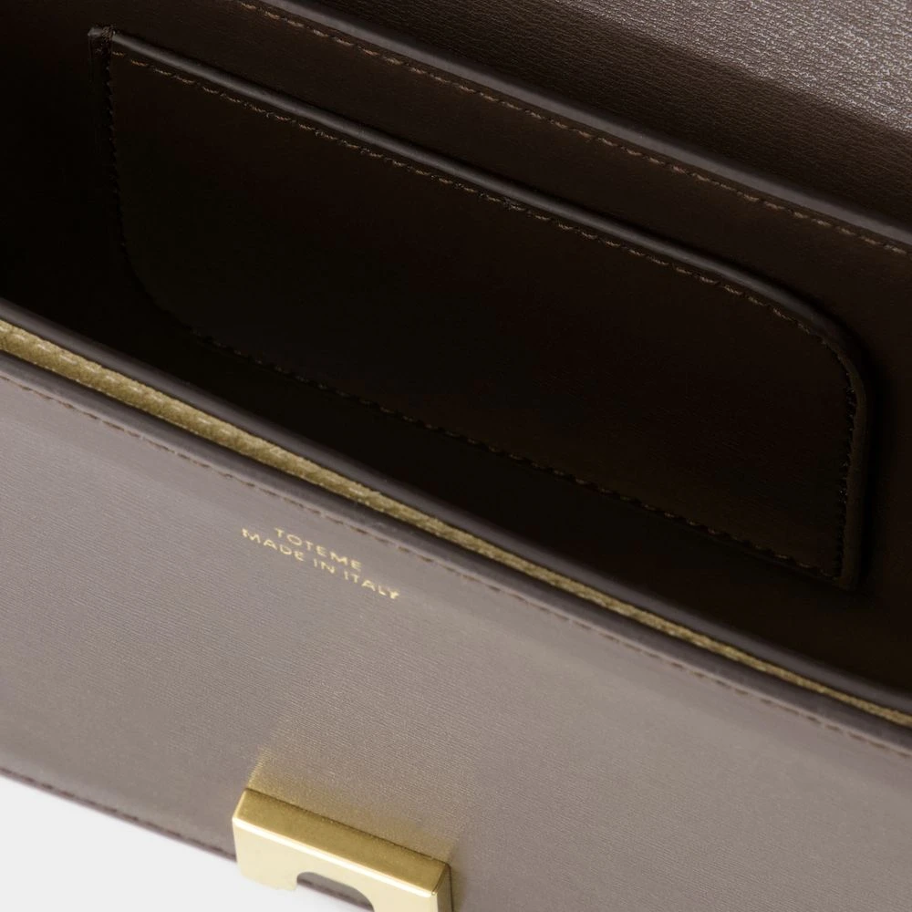TotêMe Bruine leren T-Flap tas met afneembare band Brown Dames