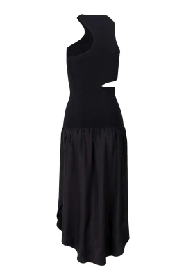 Silk Cut-Out Maxi Dress