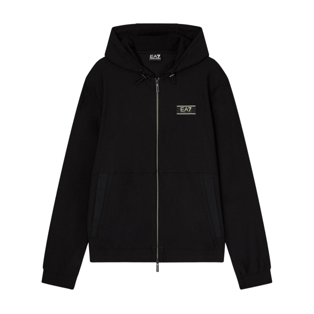Emporio Armani Ea7 Men's Black Zip-Throughs, M, Zip-Through Sweatshirt