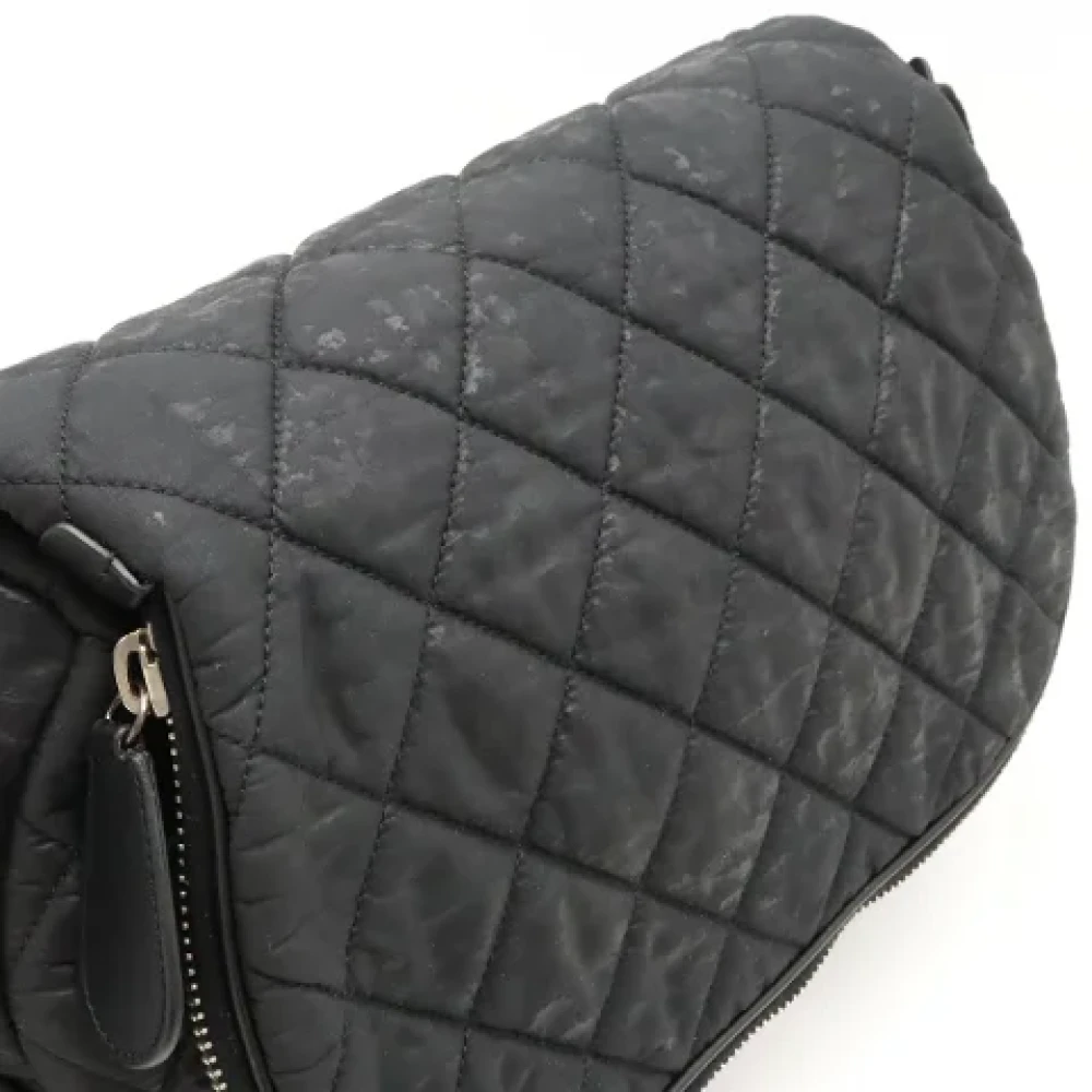 Chanel Vintage Pre-owned Canvas shoulder-bags Black Dames