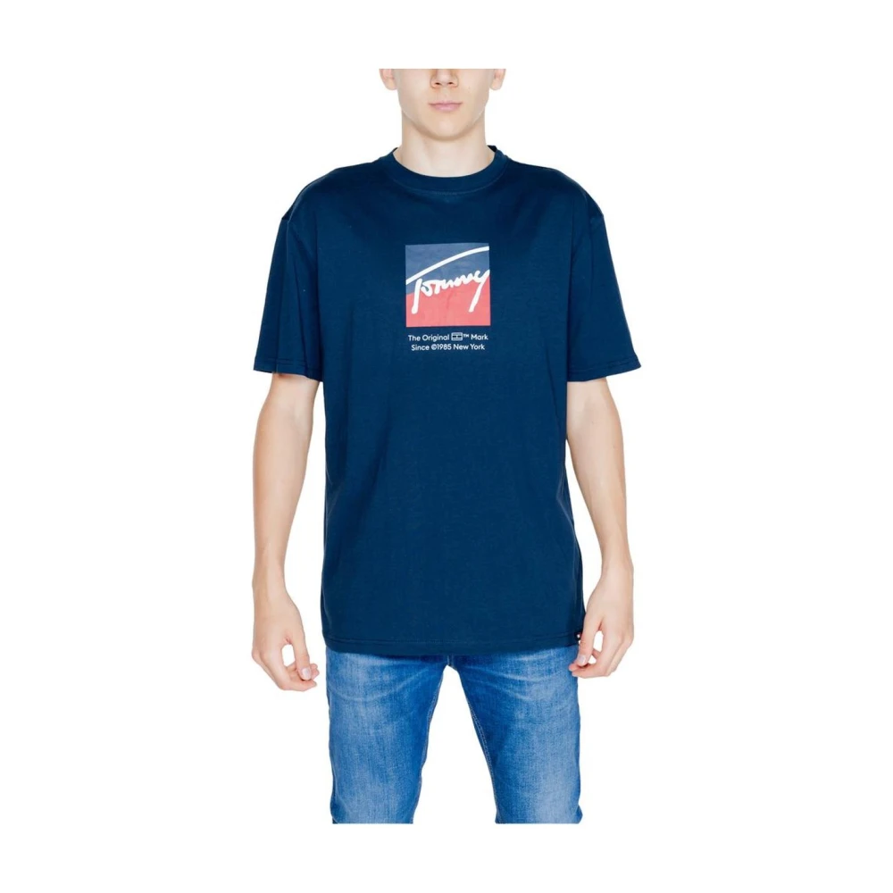 Tommy Jeans Blauw Gerecycled Katoen T-Shirt Blue Heren