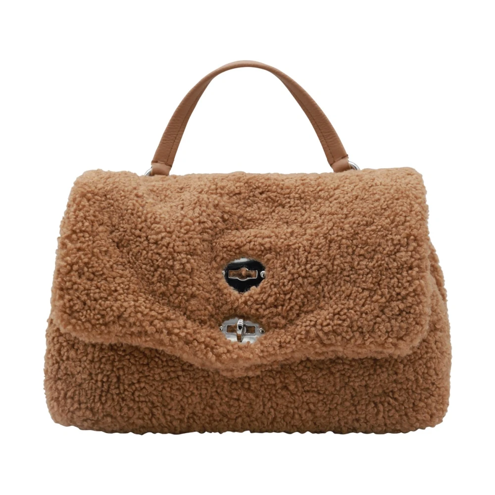 Zanellato Bruine Teddy Handtas met Frontsluiting Brown Dames