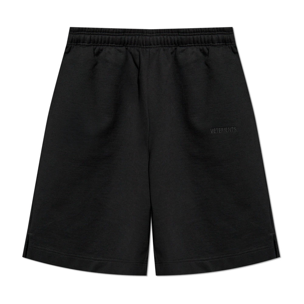 Vetements Shorts met geborduurd logo Black Heren
