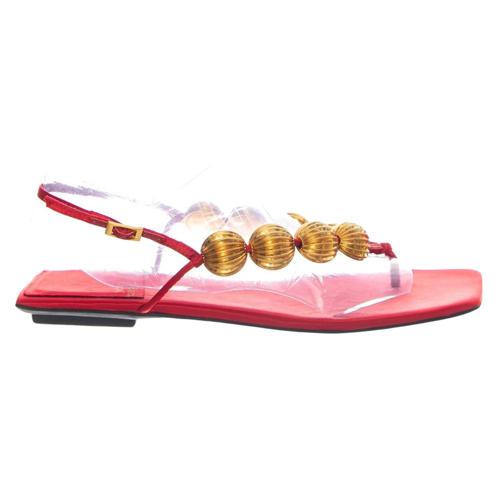 Jeffrey Campbell Teenslipper 'YUCATAN RED SATIN GOLD' gemengde kleuren