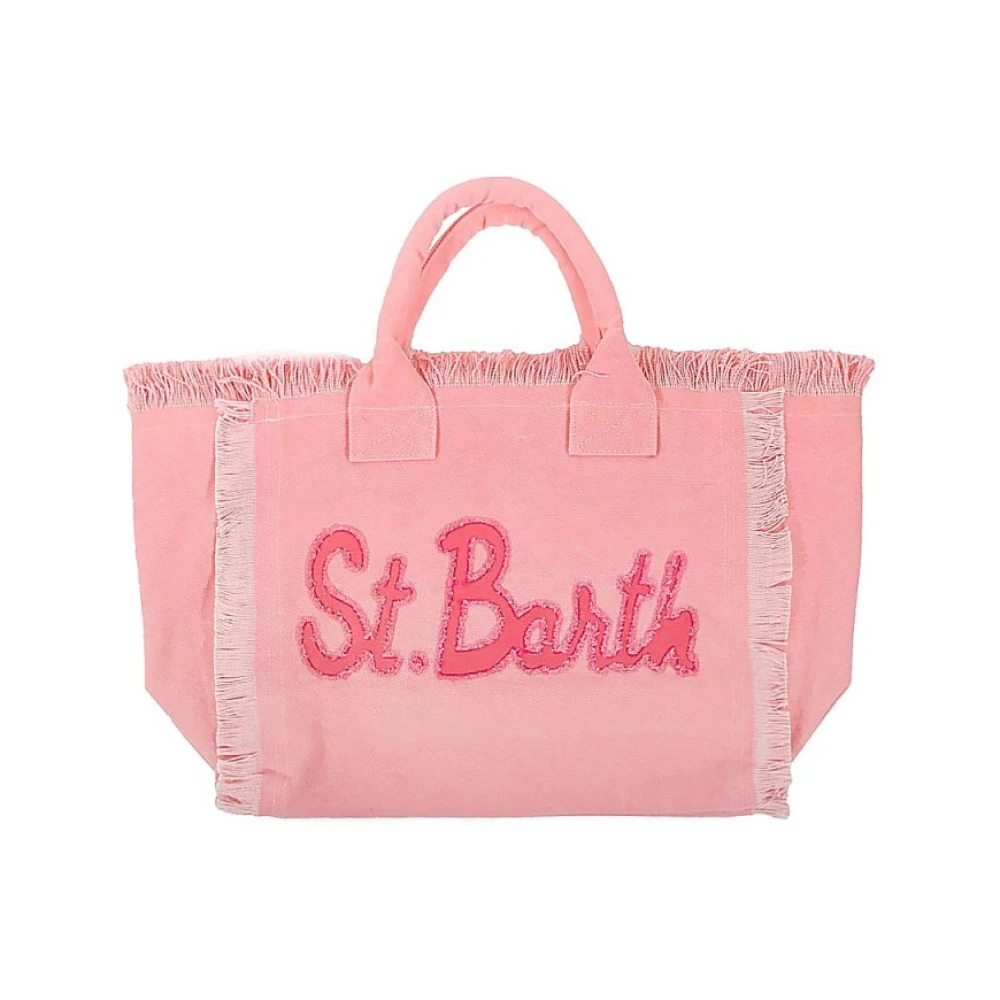 MC2 Saint Barth Roze Franje Strandtas Vanity Patch Pink Dames