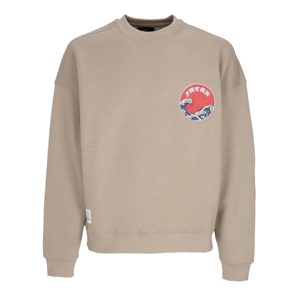 alpha industries Vintage Japan Wave Warrior Crewneck Sweatshirt Beige Heren