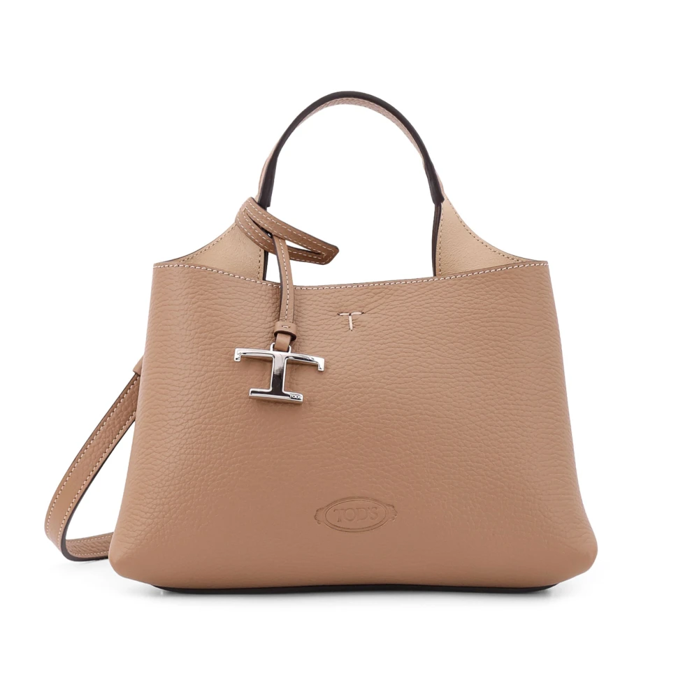 TOD'S Micro leren tas met metalen detail Brown Dames