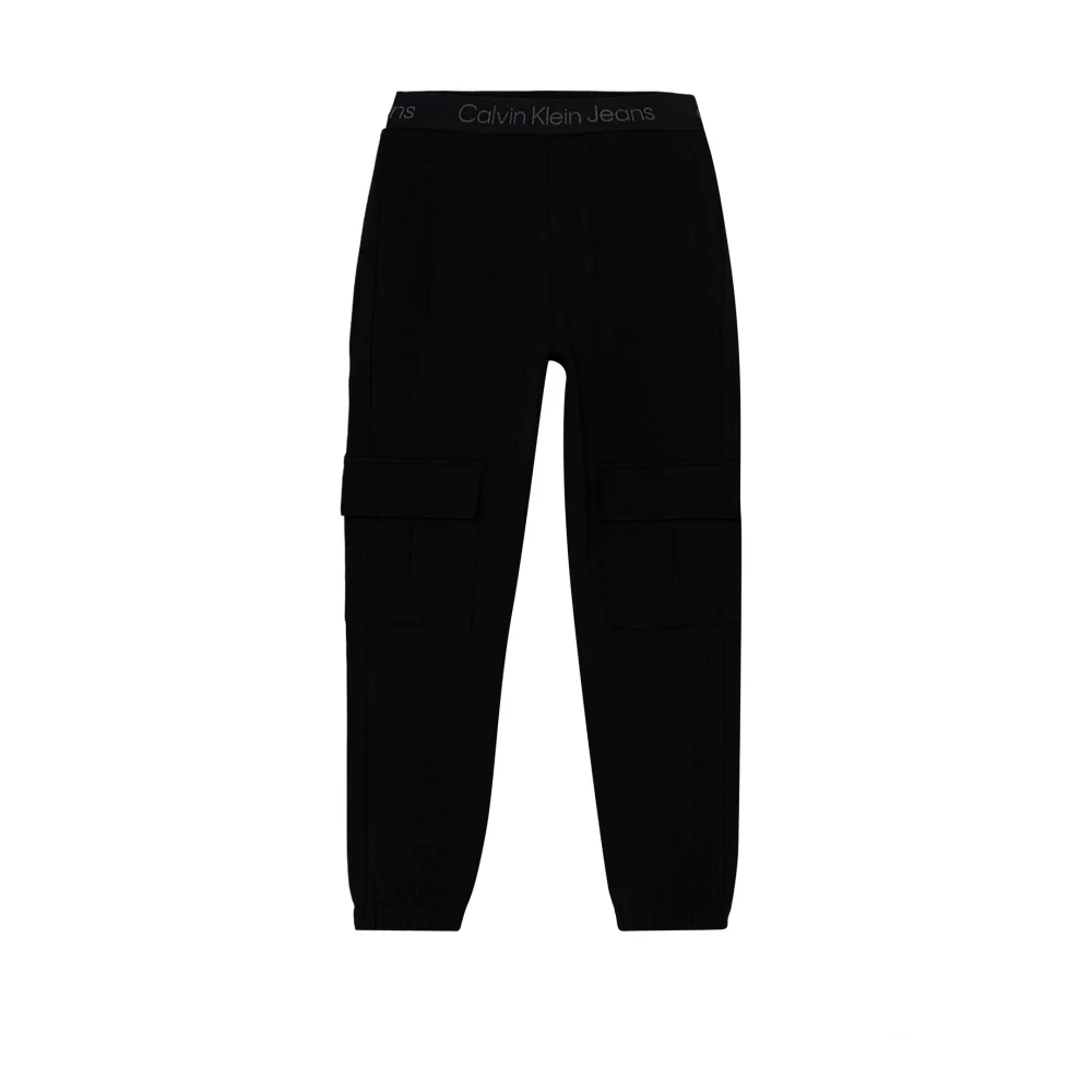 Calvin Klein Jeans Boys Black Sweatpants, 10 Y, Cargo Trousers