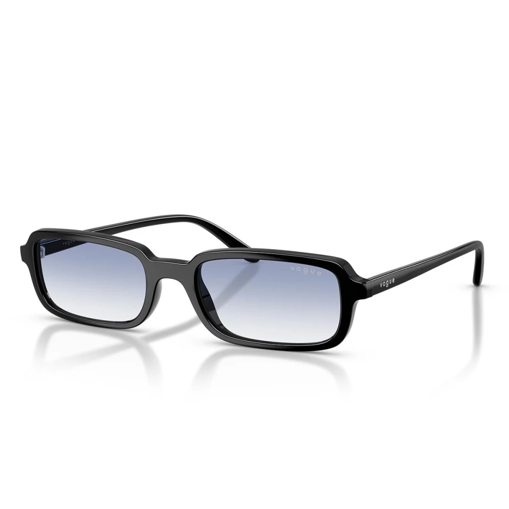 Vogue Unisex Black Slim Rectangle Sunglasses - Sunglasses - 53 Mm - Accessories
