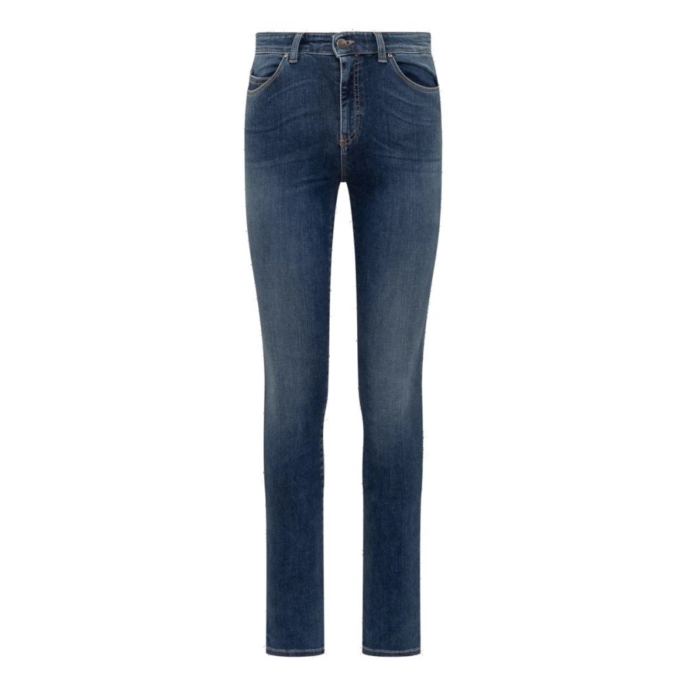 Emporio Armani Lange Jeans met Rits en Knoop Blue Heren
