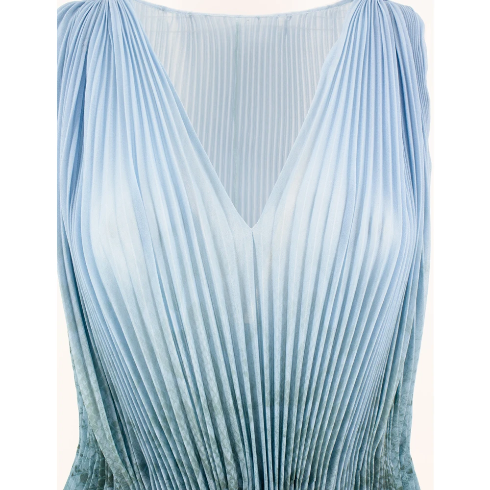 Ermanno Scervino Mouwloze jurk met python print Blue Dames