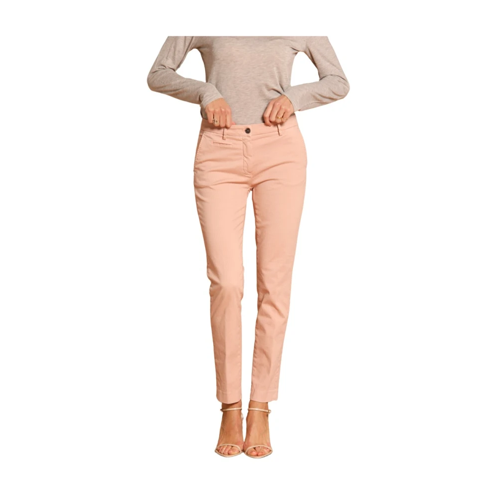 Mason's Slimme Dames Chino Broek in Satijn Pink Dames