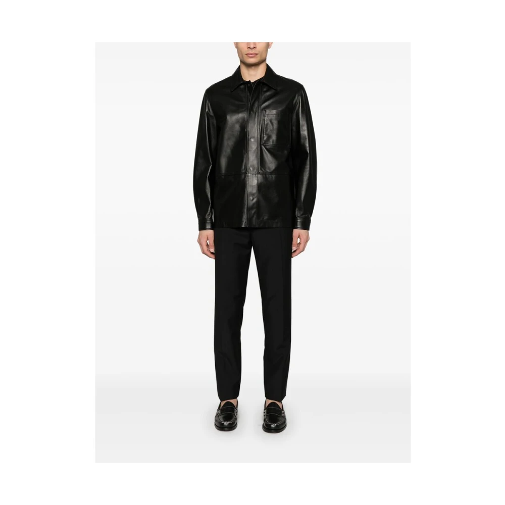 Tagliatore Leren bovenkleding Black Heren