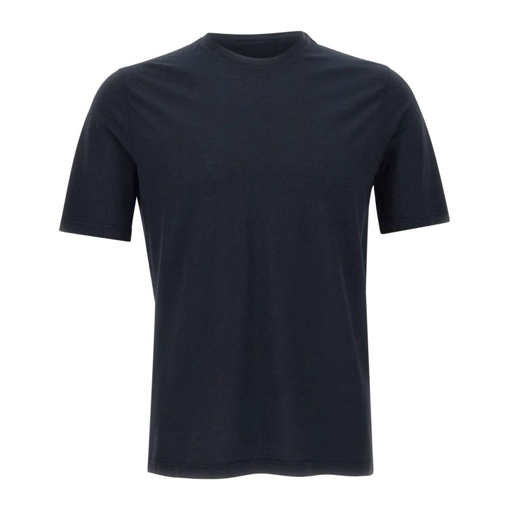 Filippo De Laurentiis Heren Crêpe Katoenen T-shirt Navy Blauw Blue Heren