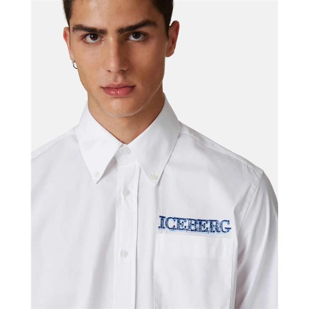 Iceberg Witte shirt met logo White Heren