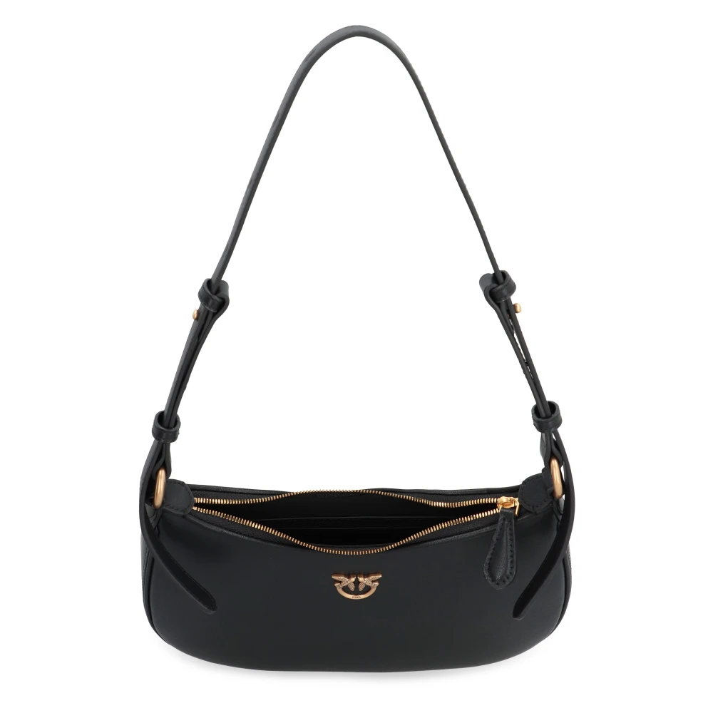 pinko Love Birds Leren Mini Tas Black Dames