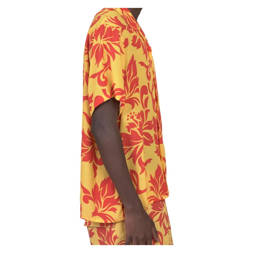 ERL Tropische Bloemen Shirt Yellow Heren