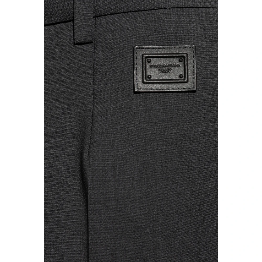 Dolce & Gabbana Kreukelbroek Gray Heren