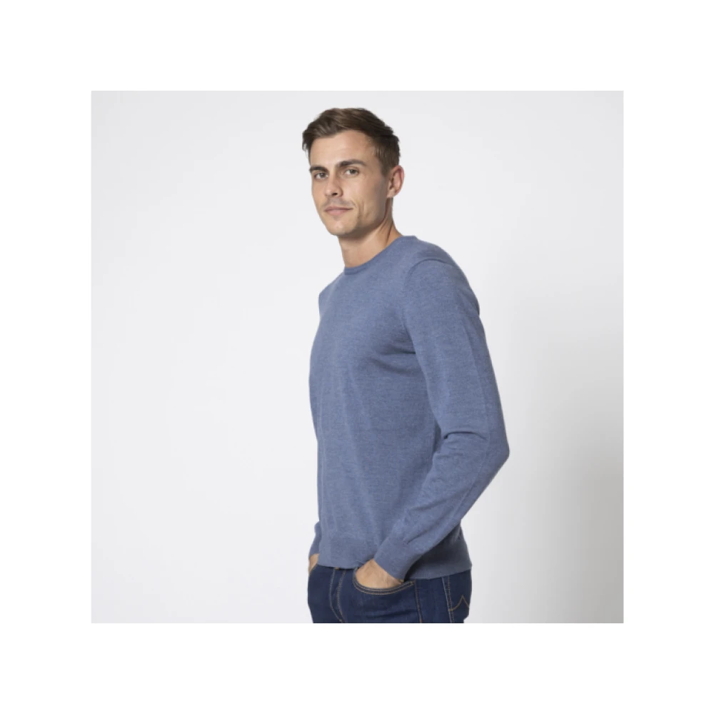 Gran Sasso Blauw-grijze trui met ronde hals Blue Heren