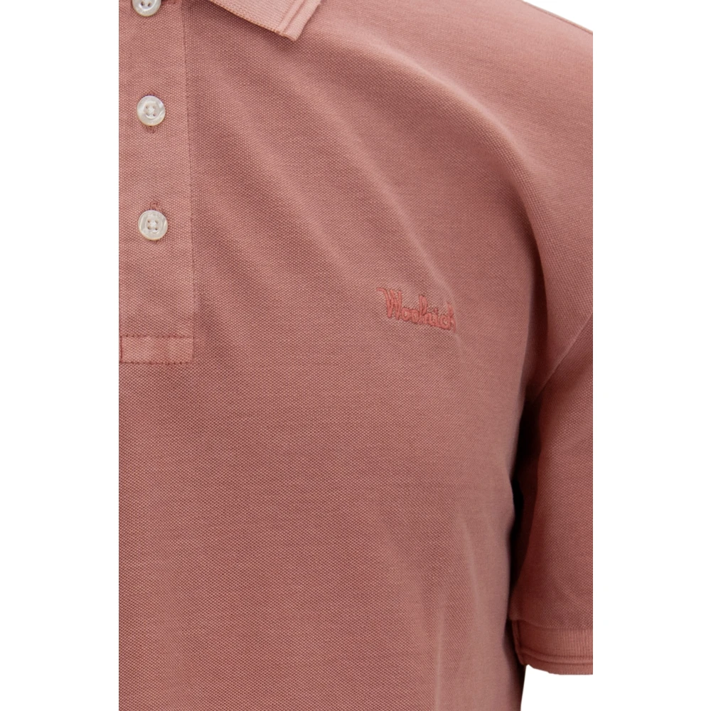 Woolrich Heren Polo Shirt met Knopen Pink Heren