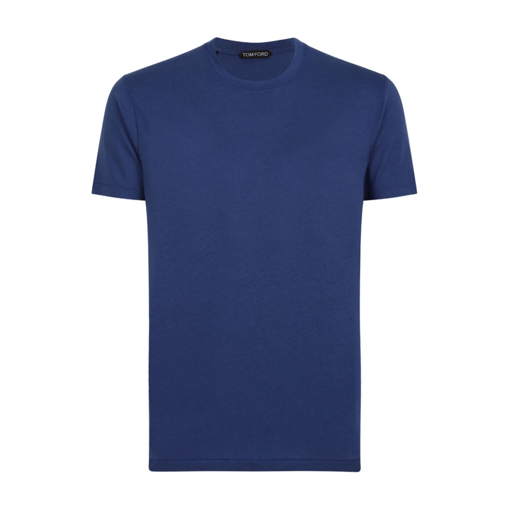 Tom Ford Men's Blue T-Shirts, M, Lyocell Cotton Crew Neck T-Shirt