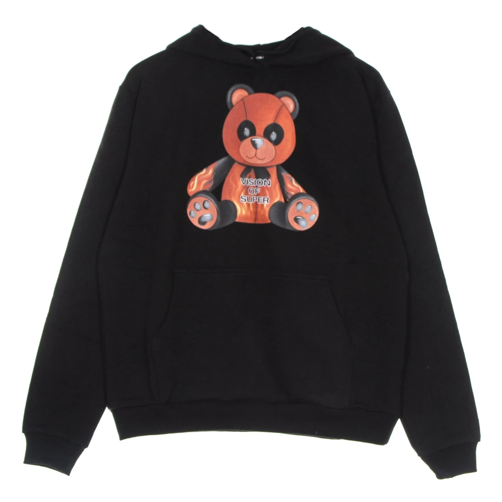 Vision OF Super Zwarte Print Hoodie Lichtgewicht Hoodie Black Heren