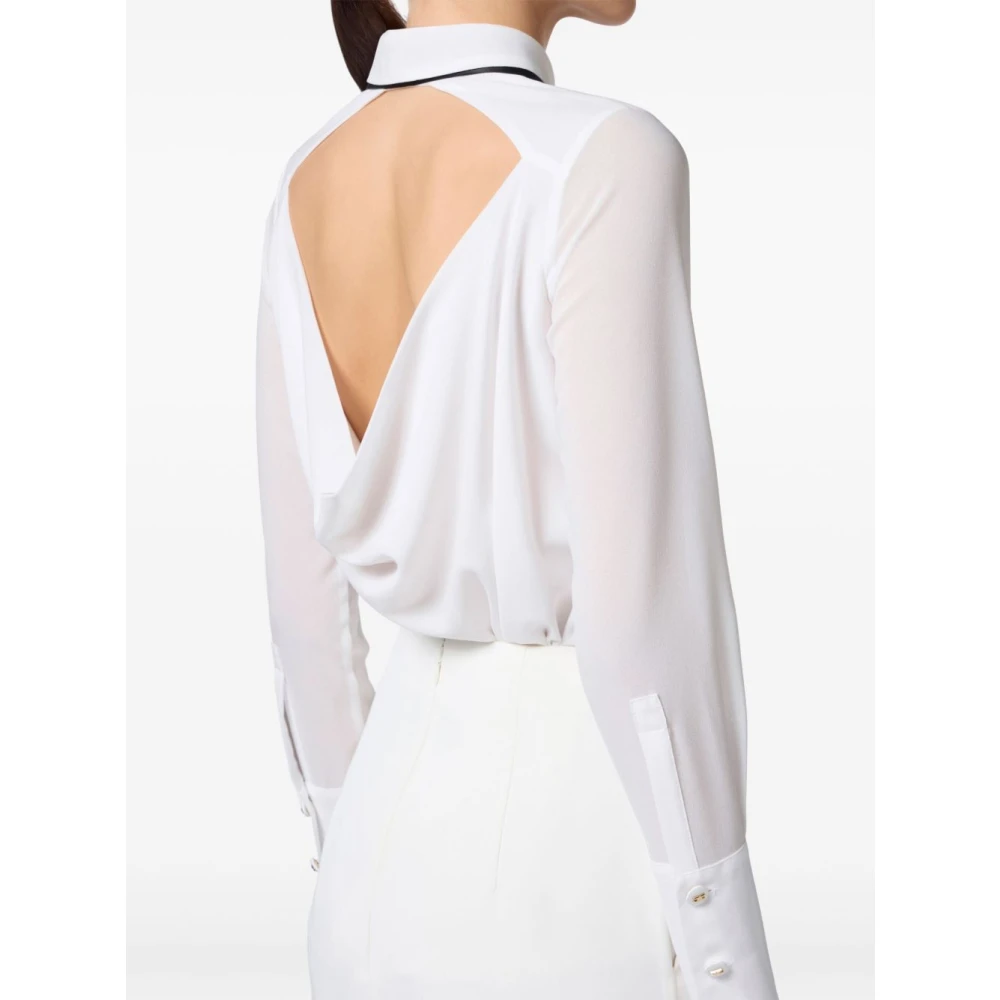 Elisabetta Franchi Witte Blouse voor Vrouwen Elegante Stijl White Dames