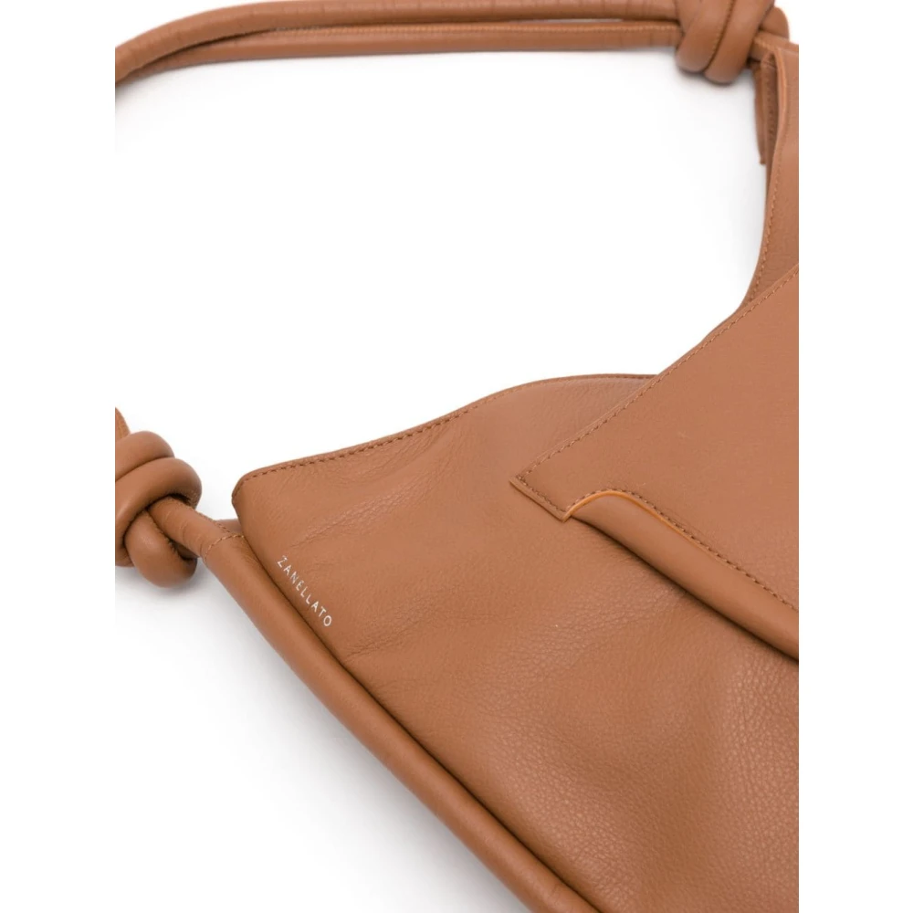 Zanellato Gestructureerde Leren Knoop Detail Tas Beige Dames