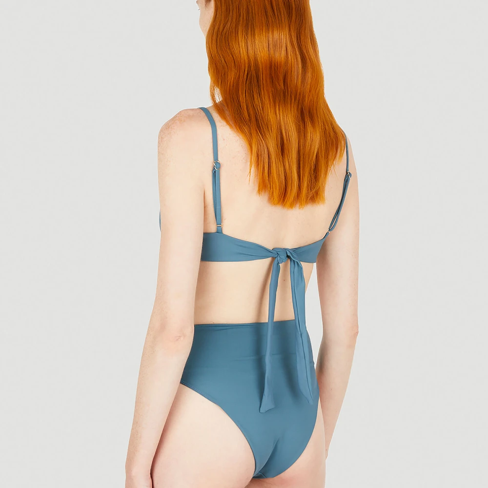 Ziah Plunge Bikini Top Blue Dames