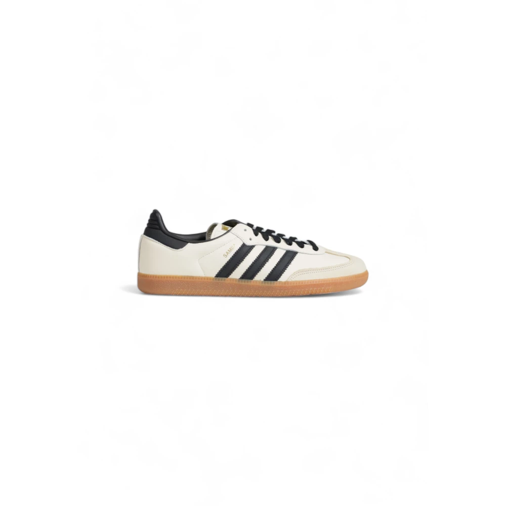 Adidas Men's Beige Sneakers,, Leather Unisex Shoes Autumn/Winter Collection Size 4 Uk
